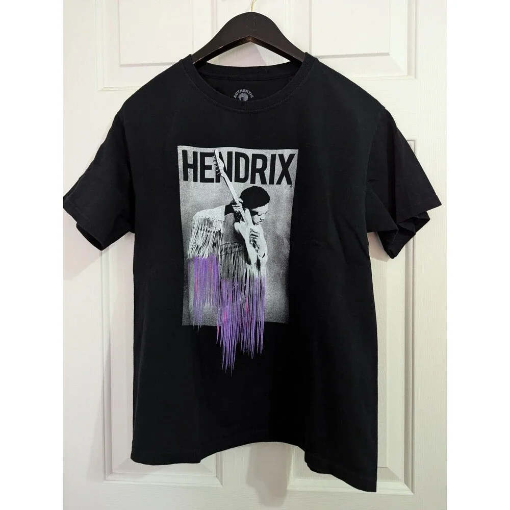 Authentic Jimi Hendrix Youth T-shirt XL Black S/S Rock 70s Retro Guitar Cotton